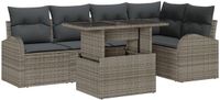 vidaXL Tuinbank Set 5 zitplaatsen Grijs Polyrattan