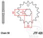 JT Sprockets JTF420.15 15T stalen voortandwiel