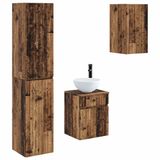 vidaXL Badkamermeubel Set 3 st Oud hout 33 x 34,5 x 160 cm