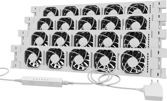 Heatfan 5 Pro - Radiator Ventilator met Smart Bediening - 4 Stuks - Universele Maat - Convector Ventilator Zonder Geluid - Wit