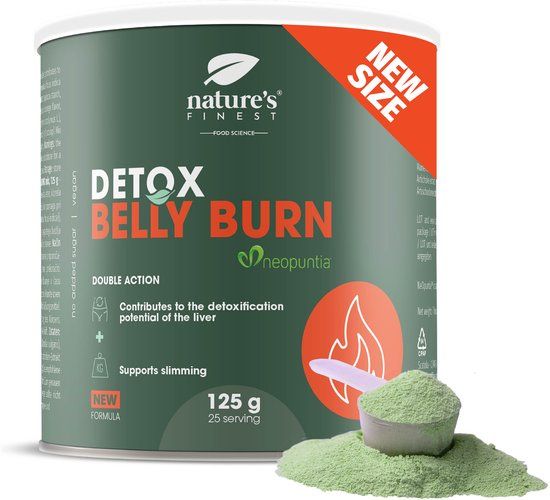 Nature's Finest by Nutrisslim Nature's Finest Detox Belly Burn 125g - 2in1 Afslank Detox Formule - 100% Natuurlijke Ingrediënten Detoxkuur om Gewicht Te Verliezen - Gewichtsverlies Product