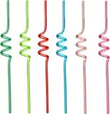Secret de Gourmet 5Five Herbruikbare gekleurde drinkrietjes - 6x stuks - kunststof - 24,5 cm