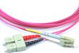 Câble à fibre optique, duplex, 2 mm, OM4, connecteurs SC/LC, magenta, longueur 2 mètres