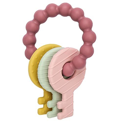 CLDY Siliconen bijtspeelgoed, bijtring voor baby's vanaf 3 maanden, 100% voedselveilige siliconen, bijtspeelgoed voor baby's en peuters, onmisbare artikelen voor baby's, jongens en meisjes