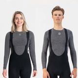 Rogelli Merino Dames en Heren Ondershirt Wielrennen - Lange Mouw - Grijs