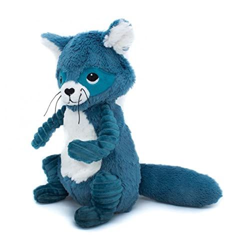 Les Déglingos PTIPOTOS by LES DEGLINGOS Pluche dier Netoitou De wasbeer, blauw, origineel, knuffeldier, ideaal vanaf de geboorte, pluche, zacht, blauw