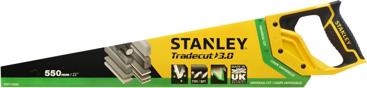 Stanley Houtzaag Tradecut Universal 550mm 8 TPI