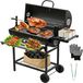 Merkloos XXL houtskoolgrill met hitteschildhandschoenen en thermometer