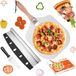 Pizza-schopset - Aluminium schaal met opvouwbaar houten handvat - Voor eenvoudige opslag - Met bijpassende pizzamesser en kaasspatel - Luxe pizzaschep voor zelfgemaakte pizza's