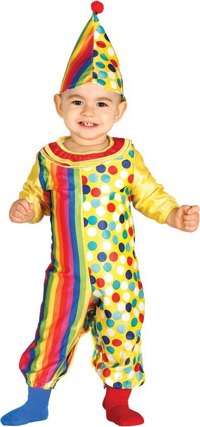 Generik Kleurrijk clown kostuum voor baby's - Verkleedkleding - 8434077859728