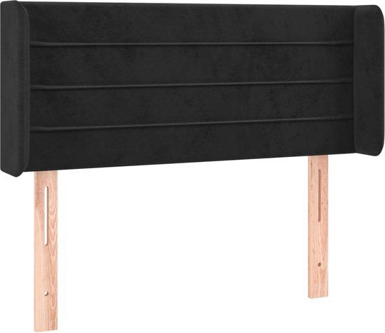 vidaXL Hoofdbord met randen 103x16x78/88 cm fluweel zwart