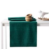 AmeliaHome Tafelloper 30 x 80 cm lotuseffect waterafstotend slangenpatroon agaat groen Vesta