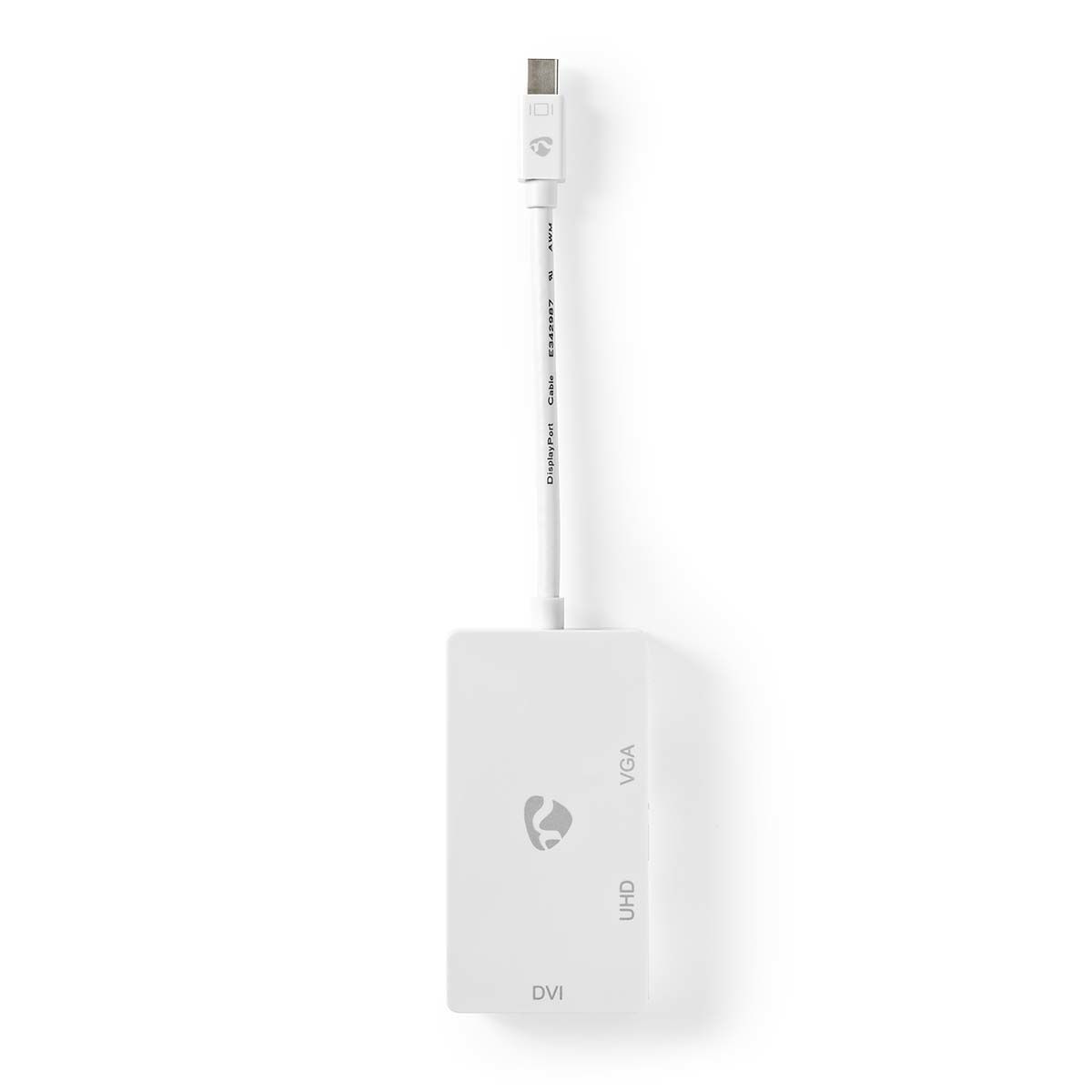 Nedis Mini DisplayPort naar DVI-D + VGA + HDMI Adapter - 4K - Wit