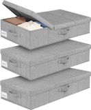 Merkloos 3-pack 45L onderbed opslag 79 x 40 x 15 cm stoffen opbergdozen met deksels
