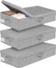 Merkloos 3-pack 45L onderbed opslag 79 x 40 x 15 cm stoffen opbergdozen met deksels