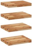 vidaXL Zwevende Wandschappen - 4 stuks - Acaciahout - Olie-afwerking - 40x30x4 cm