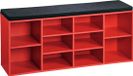 Kesper Schoenenkast - Rood - met zitkussen