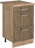 Vicco Keukenonderkast R-Line, Artisanaal eiken/Goudkleurig Eiken, 50 cm
