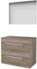 Basic Line Basic 46 Badkamermeubelset - 80 x 46 cm - Met Grepen - 2 Lades - Wastafelblad - Spiegel - Scotch Oak