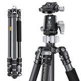 K&F CONCEPT Camerastatief, 173 cm, compact en professioneel fotostatief met 360°-kogelkop en ontspanningsplaat voor DSLR-camera X254C4