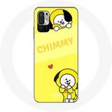 Maniacase Etui voor Xiaomi Redmi Note 10 5G BTS Bangtan BT21 Chimmy Jimin Gele Achtergrond
