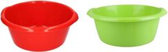 Merkloos / Sans marque 2x Afwasteil groen en rood 10 L - camping afwasbakken