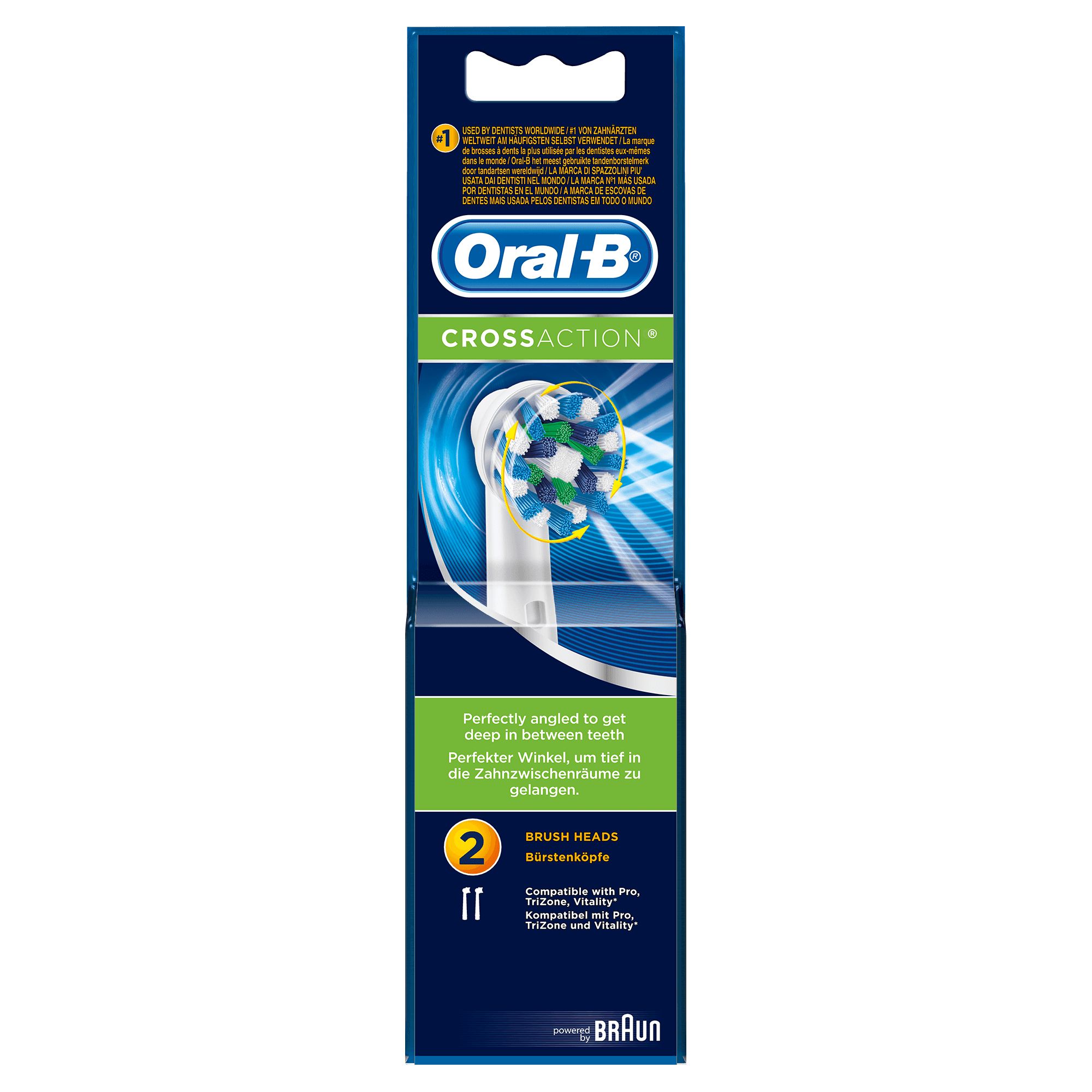 Oral-B CrossAction EB50 - 2 stuks - opzetborstels