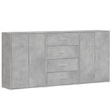 vidaXL Dressoir 60x31x84 cm Bewerkt Hout Betongrijs
