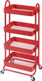 [en.casa] Keukentrolley Pyhäntä met 4 manden 103,5x46x35 cm rood
