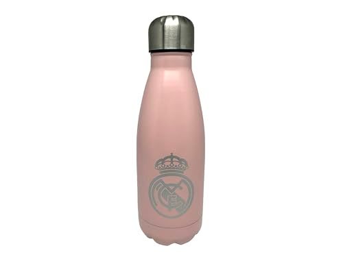 CYP Brands Real Madrid stalen waterfles, luchtdichte sluiting, 550 ml, roze, officieel product