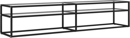 vidaXL Tv-meubel 200x40x40,5 cm gehard glas transparant