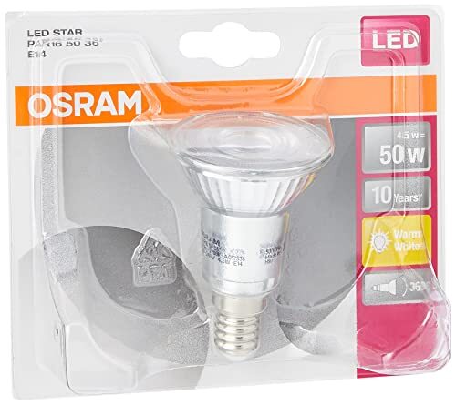 OSRAM Lamps OSRAM LED reflectorlamp | Lampvoet: E14 | Warm wit | 2700 K | 4,50 W | LED STAR PAR16 [Energie-efficiëntieklasse A+]