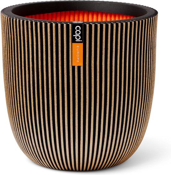 Capi Europe Bloempot bol Groove NL - 35x34 - Goud - Voor binnen en buiten - KGVGB932