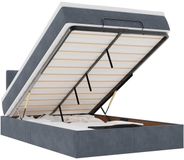 vidaXL Ottoman Bed with Mattress and LEDs 120x200cm Velvet Dark Grey