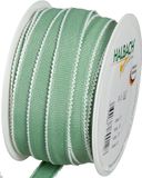 Halbach Seidenbänder Decoratielint katoenlook met boogrand, breedte: 15 mm lengte: 25 m, lint voor het versieren en decoreren van geschenken en feestelijke gelegenheden, DIY deco-lint, kleur: mint/wit