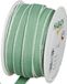 Halbach Seidenbänder Decoratielint katoenlook met boogrand, breedte: 15 mm lengte: 25 m, lint voor het versieren en decoreren van geschenken en feestelijke gelegenheden, DIY deco-lint, kleur: mint/wit