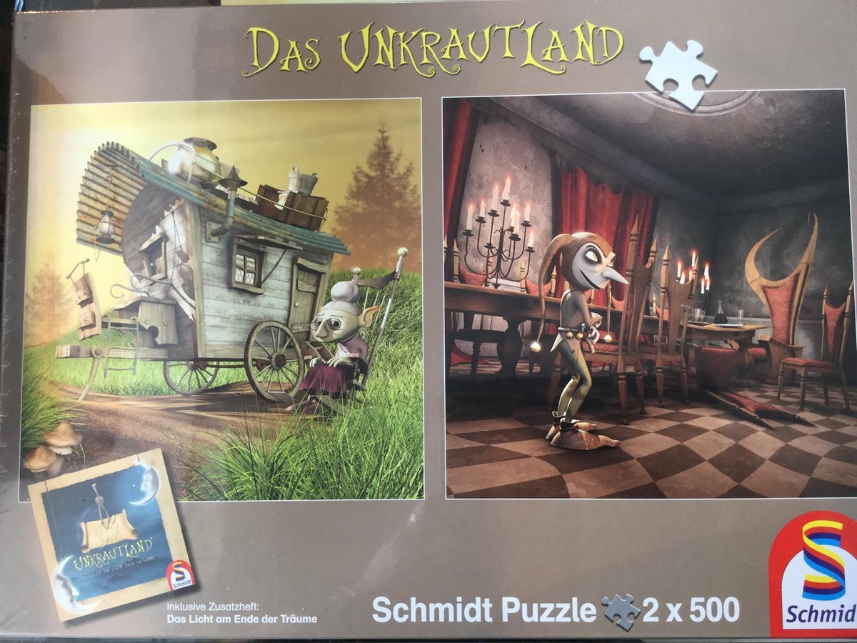 Schmidt Legpuzzel - 2 x 500 stukjes - Unkrautland - De koboldvrouw & De Hofnar - puzzel