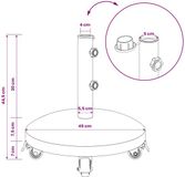 vidaXL Granieten parasolvoet met wielen, 27.2 kg, Grijs
