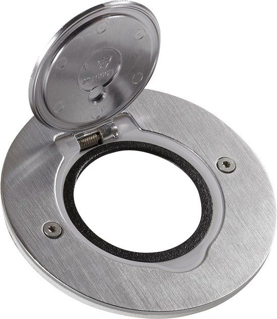 Ronde Legrand - Vloercontactdoos rond 2 modules inox - 089701
