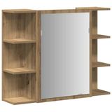 vidaXL Badkamerspiegelkast - 80x20,5x64 cm - Bewerkt Hout - Artisanaal Eiken
