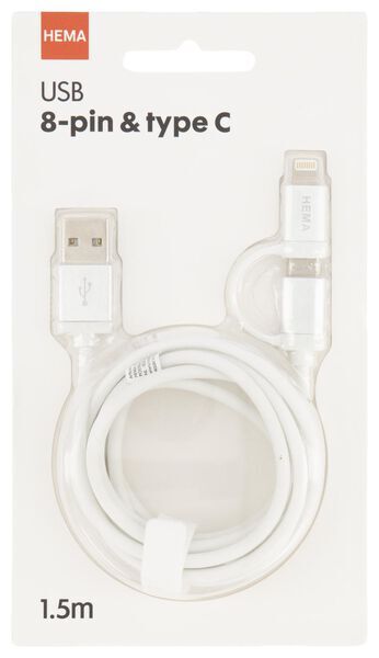 HEMA USB Laadkabel 8-pin & Type C