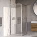 Brauer Luminis douchecabine 2-delig naar binnen draaiend helder glas 90x90x200cm omkeerbaar incl. glascoating chroom