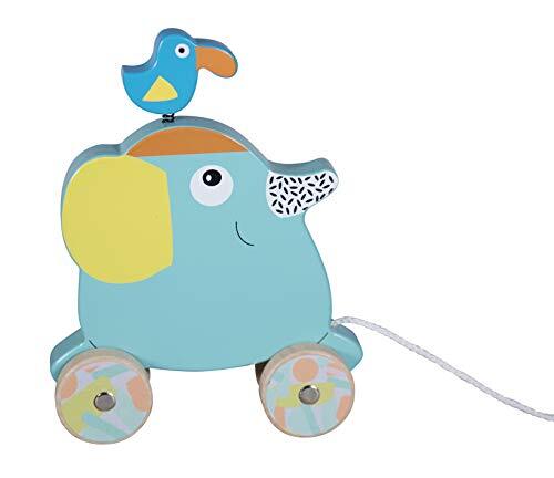 EBULOBO UN VOLCAN D IDEES POUR LES PETITS Jungle Boogie Ebulobo Olifant om te trekken, van hout, Ziggy van de olifant – 17 cm – vanaf 18 maanden – collectie