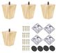 Set de 4 pieds de table en bois pour meubles