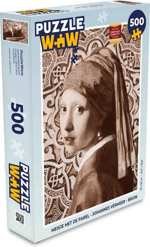 MuchoWow Puzzel Meisje met de parel - Johannes Vermeer - Bruin - Legpuzzel - Puzzel 500 stukjes