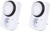 Benson 3x stuks programmeerbare tijdklok/tijdschakelaar/stekkerdoos voor binnen 24-uurs - Blanc