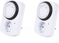 Benson 3x stuks programmeerbare tijdklok/tijdschakelaar/stekkerdoos voor binnen 24-uurs - Blanc