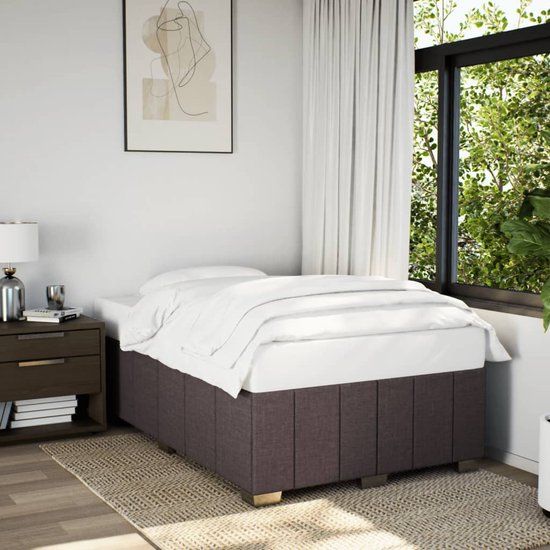 vidaXL Bedframe - 120x200 cm - Donkerbruin - Stof