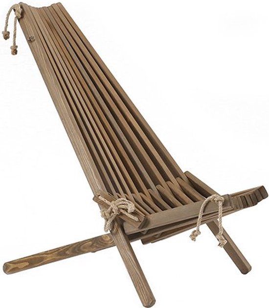 Nordic Design 100% from Nature! EcoChair bruin tuinbank hout inclusief kussen