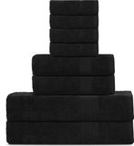 AIDEALE Sweet Needle Luxe premium katoenen handdoekenset zwart